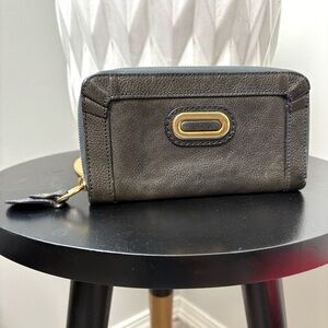 Chloé Black Zip Around Accordian Wallet